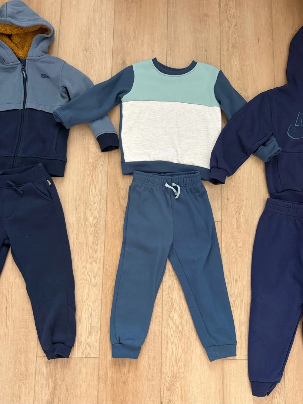 4T Boys 3 Blue Matching Sets Colorblock Kids Sweatshirt and Joggers Set